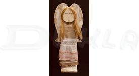Anjel drevený textilný 57 cm No.12