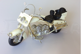 Kovový model Retro motorka žltá (20 cm)