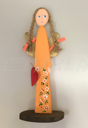 Anjel drevený 46 cm (oranžový)